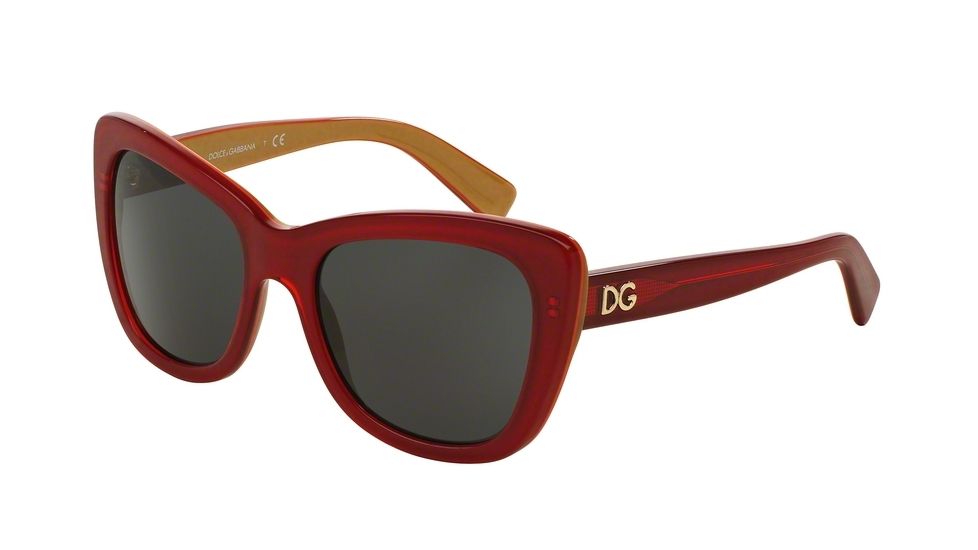 Dolce&amp;Gabbana DG4260 Bifocal Prescription Sunglasses DG4260-296887-54 - Lens Diameter 54 mm, Frame Color Top Red On Gold