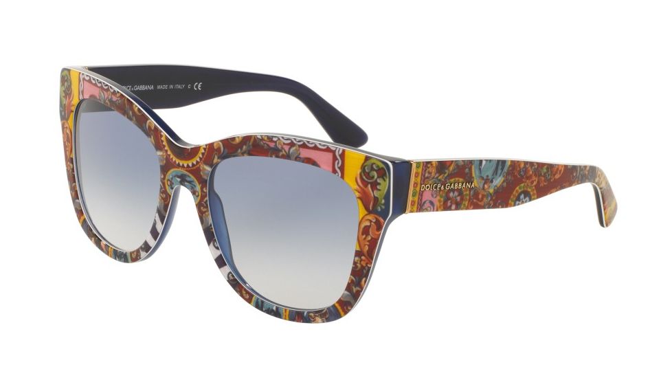 Dolce&amp;Gabbana DG4270F Single Vision Prescription Sunglasses DG4270F-303619-55 - Lens Diameter 55 mm, Frame Color Top Handcart/blue