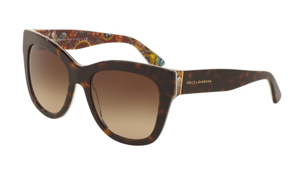 Dolce&amp;Gabbana DG4270F Single Vision Prescription Sunglasses DG4270F-303713-55 - Lens Diameter 55 mm, Frame Color Top Havana/handcart