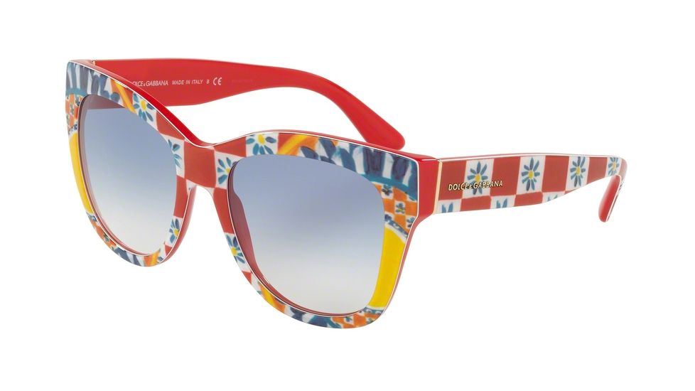 Dolce&amp;Gabbana DG4270F Single Vision Prescription Sunglasses DG4270F-312819-55 - Lens Diameter 55 mm, Frame Color Print Mambo On Red