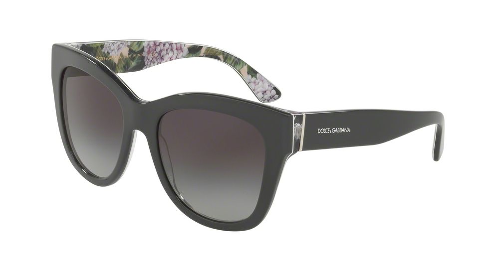 Dolce&amp;Gabbana DG4270F Single Vision Prescription Sunglasses DG4270F-31518G-55 - Lens Diameter 55 mm, Frame Color Grey On Print Hydrangea