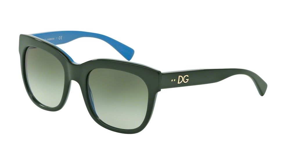 Dolce&amp;Gabbana DG4272 Progressive Prescription Sunglasses DG4272-30068E-53 - Lens Diameter 53 mm, Frame Color Top Wood/gold/azure