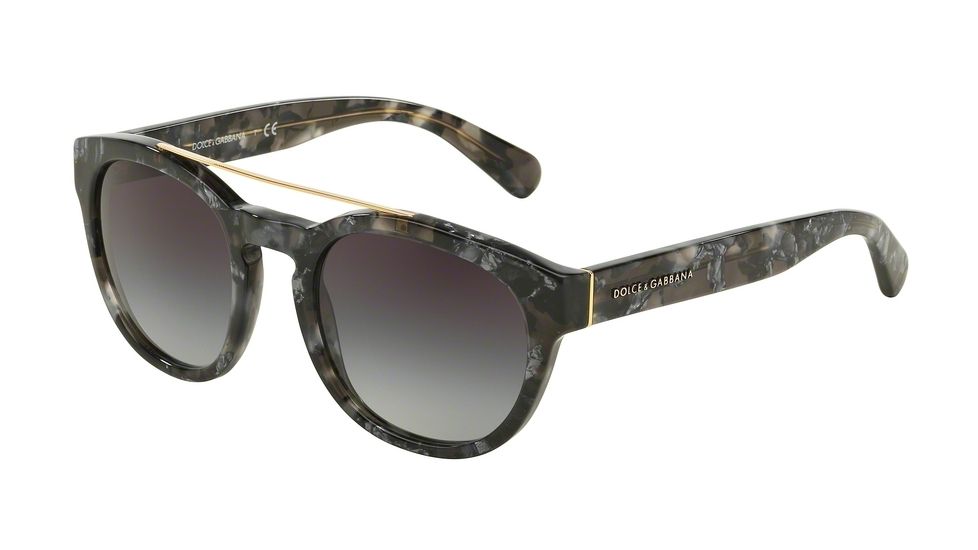 Dolce&amp;Gabbana DG4274 Single Vision Prescription Sunglasses DG4274-29338G-50 - Lens Diameter 50 mm, Frame Color Dark Grey Marble