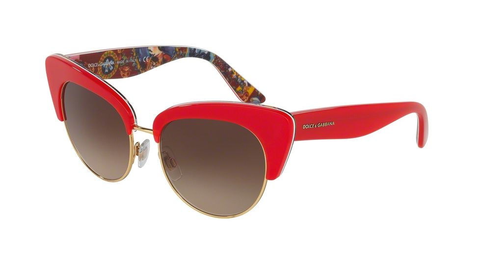 Dolce&amp;Gabbana DG4277 Progressive Prescription Sunglasses DG4277-303413-52 - Lens Diameter 52 mm, Frame Color Top Red/handcart