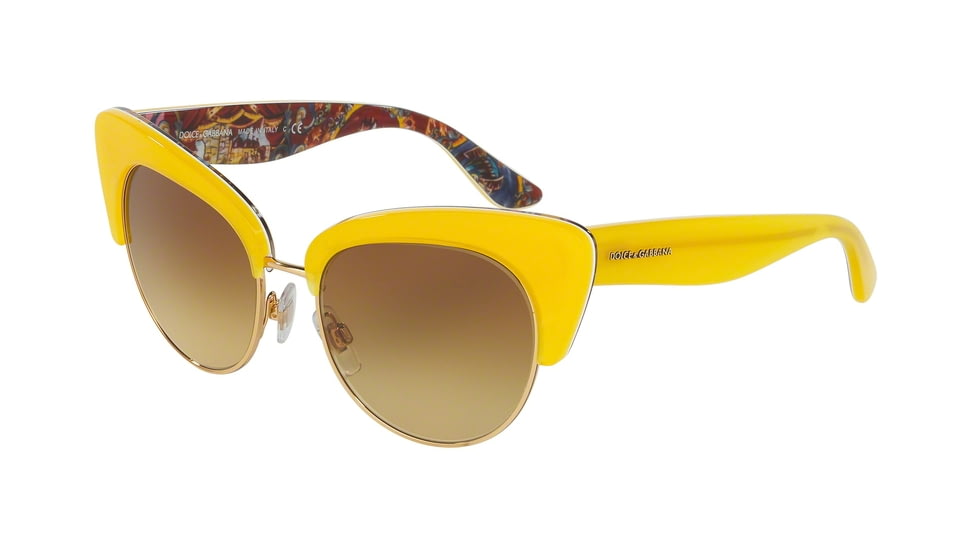 Dolce&amp;Gabbana DG4277 Sunglasses 30352L-52 - Top Yellow/handcart Frame, Yellow Gradient Lenses