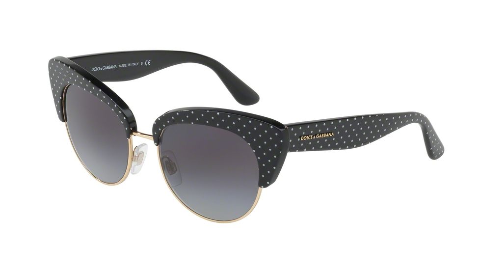 Dolce&amp;Gabbana DG4277 Progressive Prescription Sunglasses DG4277-31268G-52 - Lens Diameter 52 mm, Frame Color Pois White On Black