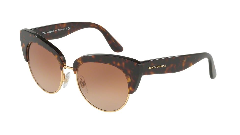 Dolce&amp;Gabbana DG4277 Sunglasses 502/13-52 - Havana Frame, Brown Gradient Lenses