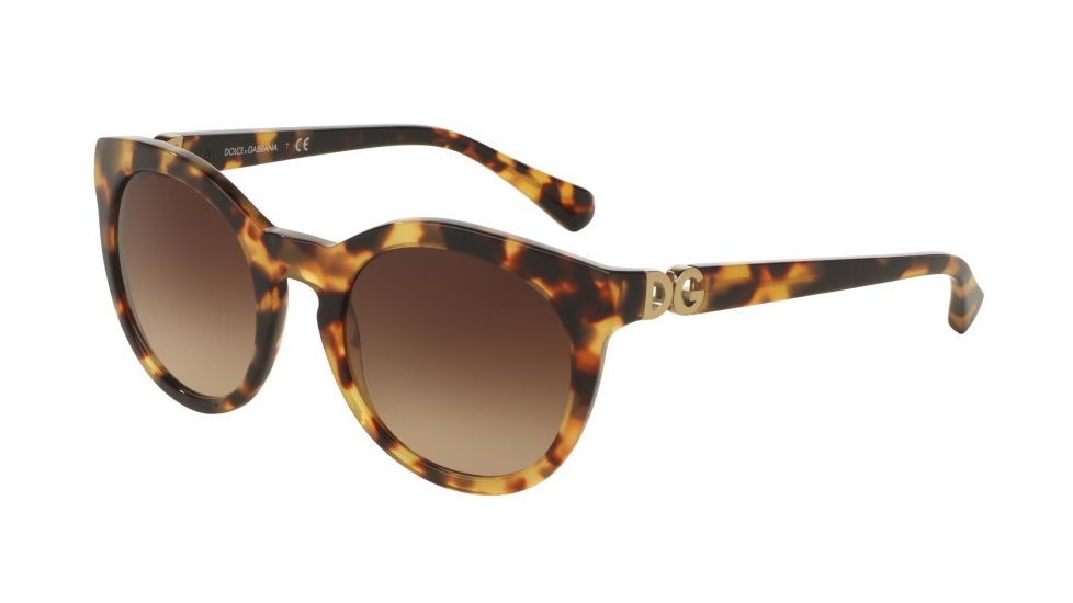 Dolce&amp;Gabbana DG4279F Sunglasses 512/13-55 - Cube Havana Frame, Brown Gradient Lenses