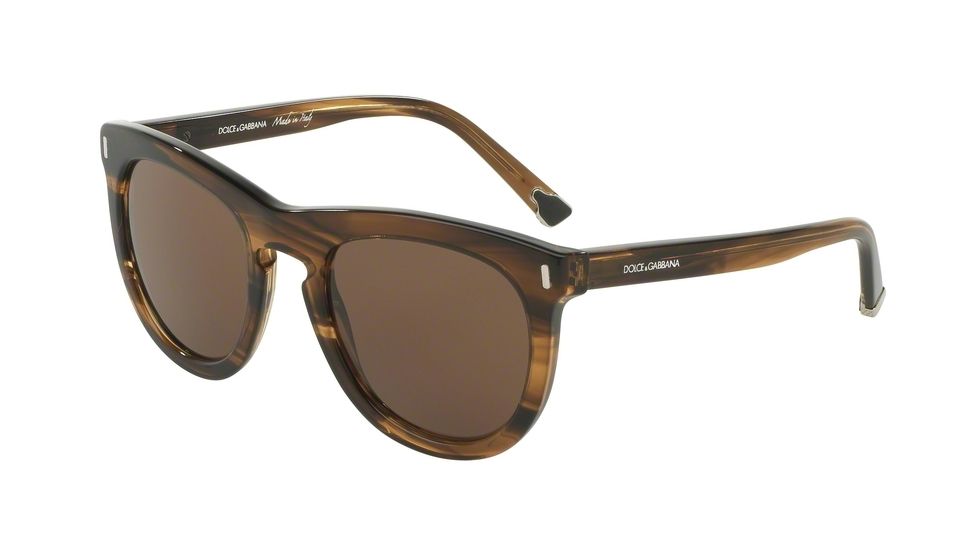 Dolce&amp;Gabbana DG4281 Sunglasses 292573-52 - Striped Tobacco Frame, Brown Lenses