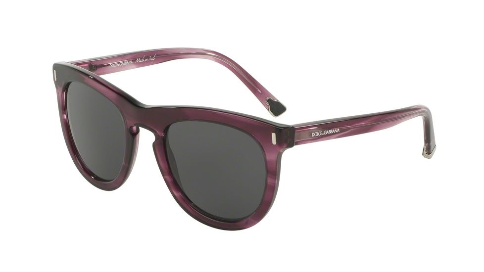 Dolce&amp;Gabbana DG4281 Sunglasses 303087-52 - Striped Violet Frame, Grey Lenses