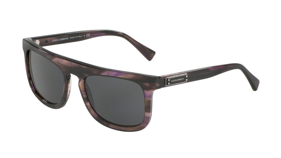 Dolce&amp;Gabbana DG4288 Single Vision Prescription Sunglasses DG4288-306487-53 - Lens Diameter 53 mm, Frame Color Striped Violet