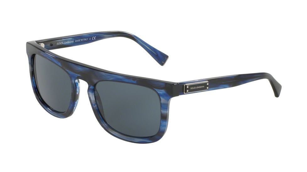 Dolce&amp;Gabbana DG4288 Single Vision Prescription Sunglasses DG4288-306587-53 - Lens Diameter 53 mm, Frame Color Striped Blue