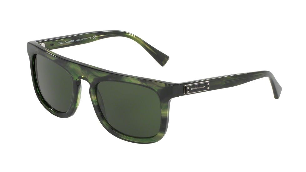 Dolce&amp;Gabbana DG4288 Single Vision Prescription Sunglasses DG4288-306687-53 - Lens Diameter 53 mm, Frame Color Striped Green