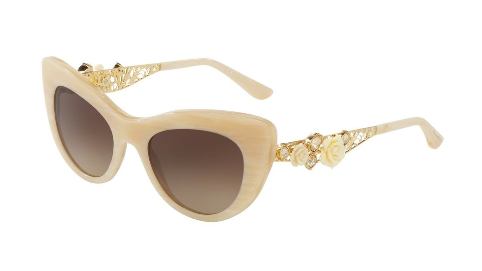 Dolce&amp;Gabbana DG4302B Single Vision Prescription Sunglasses DG4302B-308413-50 - Lens Diameter 50 mm, Frame Color White Horn