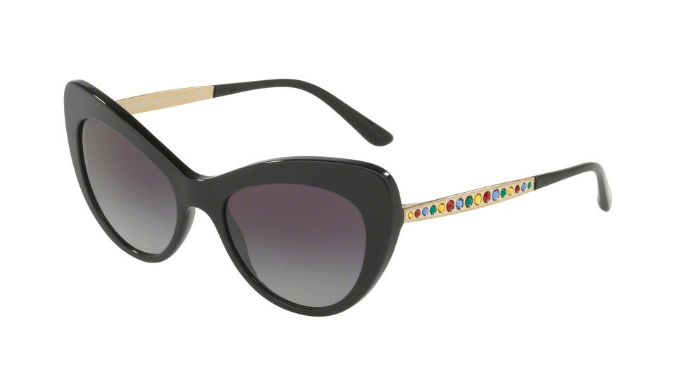 Dolce&amp;Gabbana DG4307B Single Vision Prescription Sunglasses DG4307B-501-8G-52 - Lens Diameter 52 mm, Frame Color Black