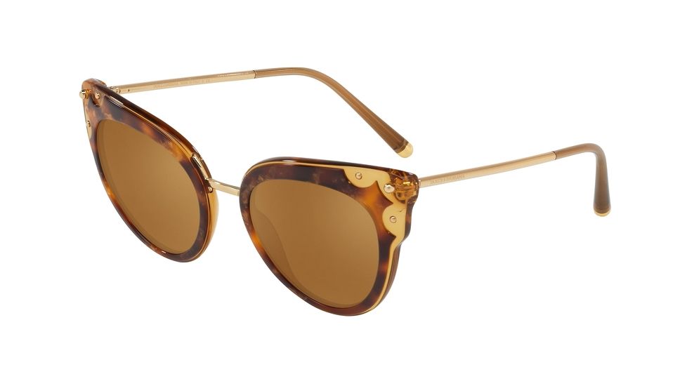 Dolce&amp;Gabbana DG4340 Progressive Prescription Sunglasses DG4340-31916H-51 - Lens Diameter 51 mm, Frame Color Havana Pearl Bronw/Camel Trans