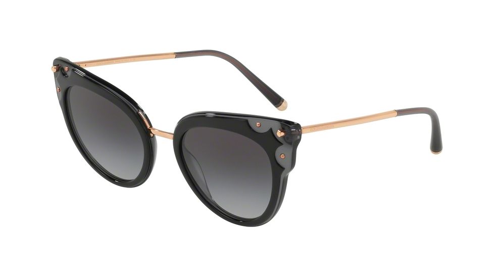 Dolce&amp;Gabbana DG4340 Progressive Prescription Sunglasses DG4340-501-8G-51 - Lens Diameter 51 mm, Frame Color Top Black On Black Transparent