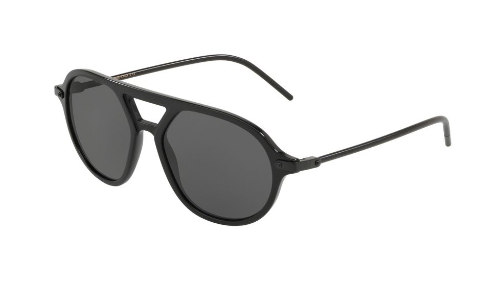 Dolce&amp;Gabbana DG4343 Bifocal Prescription Sunglasses, 54mm, Black / Matte Black, DG4343-501-87-54-BI
