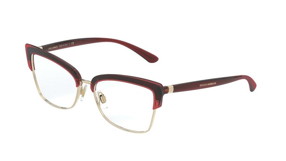 Dolce&amp;Gabbana DG5045 Eyeglass Frames 550-53 - Transparent Red