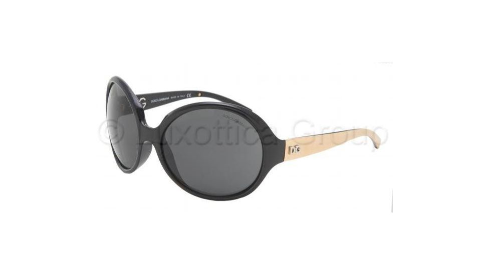 Dolce &amp; Gabbana DG6043 Sunglasses 501/87-6417 - Shiny Black Gray