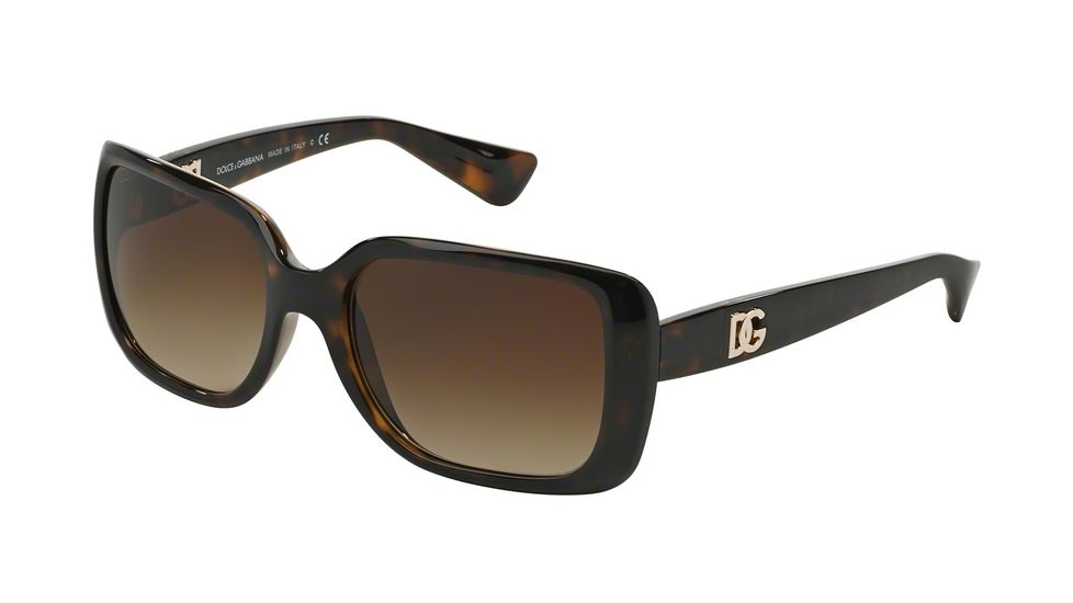 Dolce&amp;Gabbana DG6093 Sunglasses 502/13-56 - Havana Frame, Brown Gradient Lenses