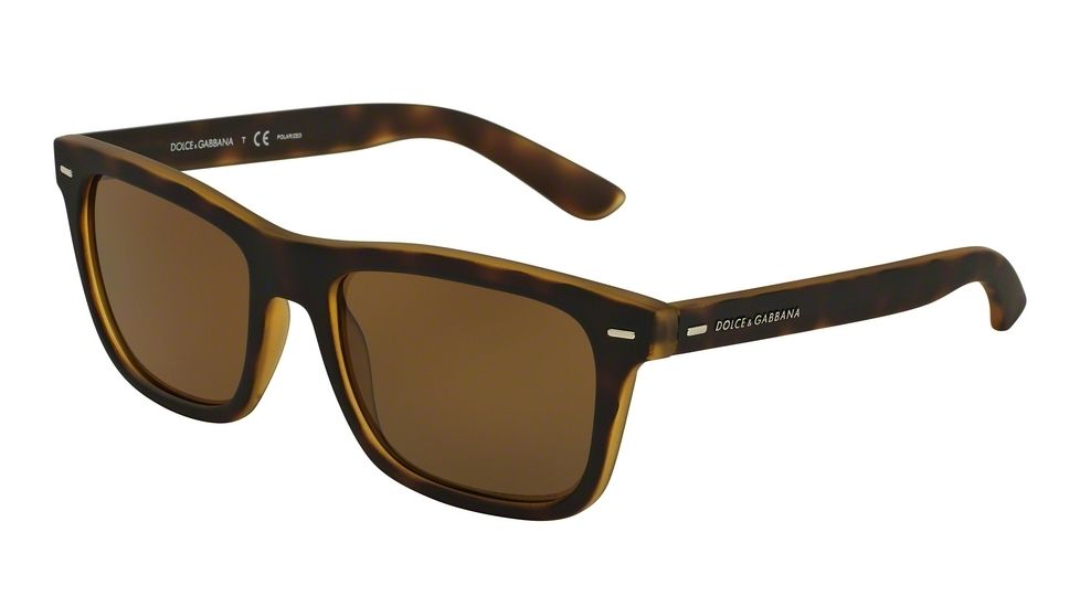 Dolce&amp;Gabbana DG6095 Progressive Prescription Sunglasses DG6095-289983-55 - Lens Diameter 55 mm, Frame Color Top Yellow/havana Rubber
