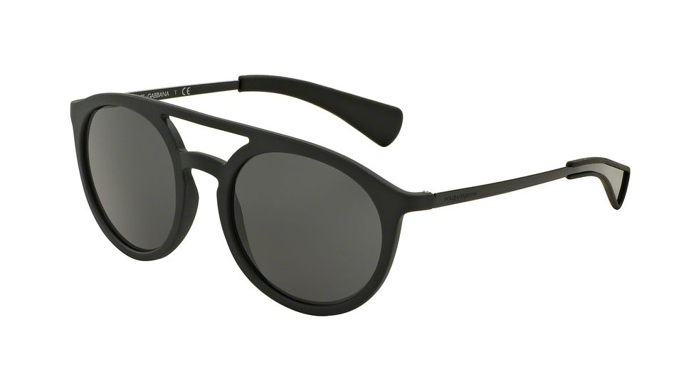Dolce&amp;Gabbana DG6101 Sunglasses 193487-53 - Matte Black / Black Frame, Grey Lenses