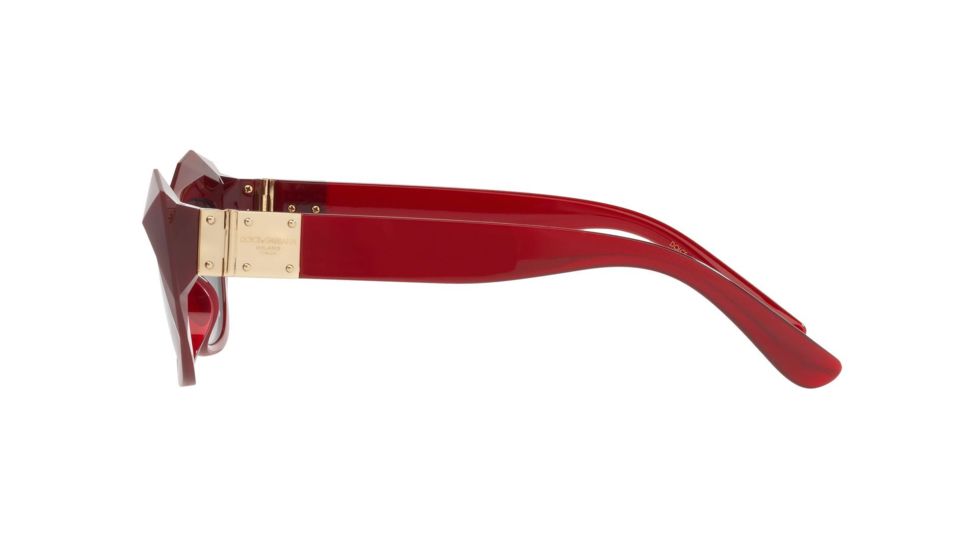 Dolce&amp;Gabbana DG6123 Progressive Prescription Sunglasses, 54mm, Transparent Bordeaux, DG6123-15518G-54-PRO