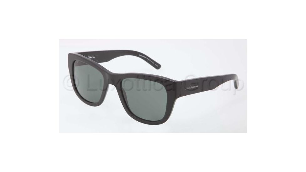 Dolce&amp;Gabbana DOMENICO DG4177 Sunglasses 19349A-5220 - Matte Black Frame, Green Lenses