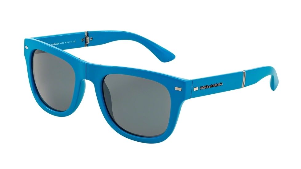 Dolce&amp;Gabbana FOLDING DG6089 Sunglasses 290487-53 - Matte Turquoise Frame, Grey Lenses