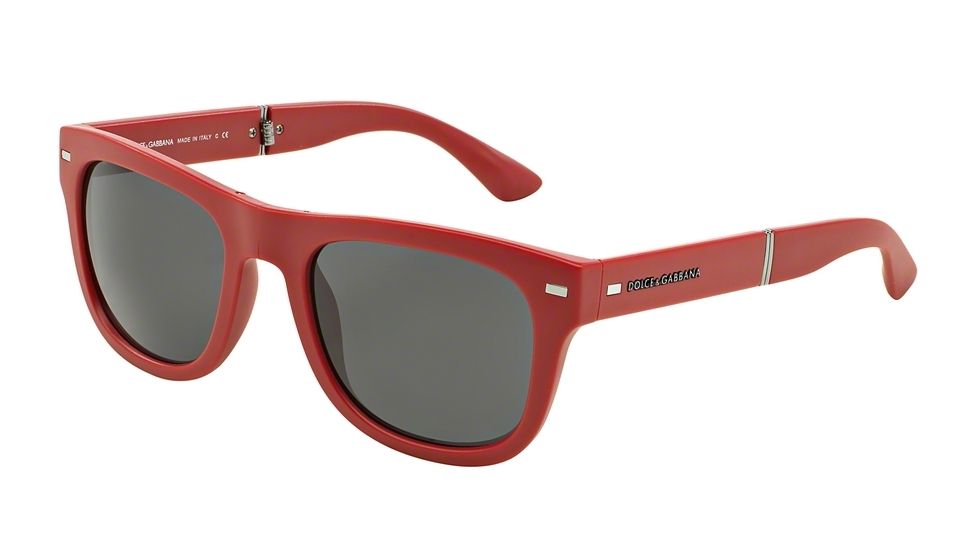 Dolce&amp;Gabbana FOLDING DG6089 Sunglasses 290587-53 - Matte Bordeaux Frame, Grey Lenses