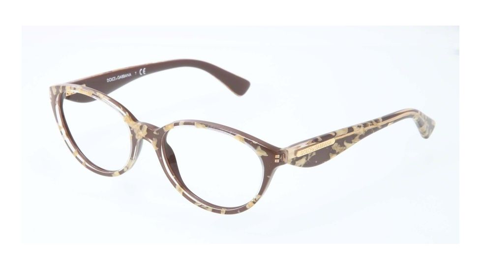 Dolce&amp;Gabbana GOLD LEAF DG3173 Bifocal Prescription Eyeglasses 2746-51 - Leaf Gold On Brown Frame