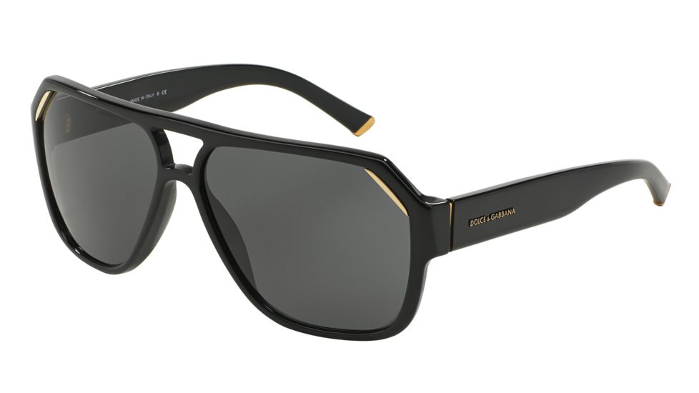 Dolce&amp;Gabbana ICONIC EVOLUTION DG4138 Single Vision Prescription Sunglasses DG4138-501-87-62 - Lens Diameter 62 mm, Lens Diameter 62 mm, Frame Color Shiny Black