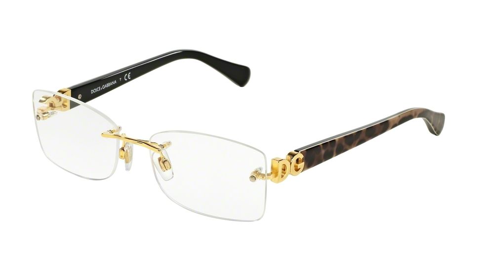 Dolce&amp;Gabbana ICONIC LOGO DG1278 Bifocal Prescription Eyeglasses 02-52 - Gold Frame