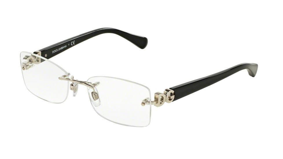 Dolce&amp;Gabbana ICONIC LOGO DG1278 Bifocal Prescription Eyeglasses 061-52 - Silver Frame