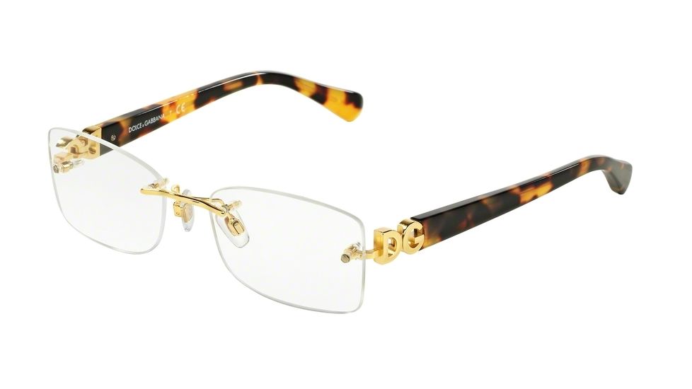 Dolce&amp;Gabbana ICONIC LOGO DG1278 Bifocal Prescription Eyeglasses 1123-52 - Gold Frame