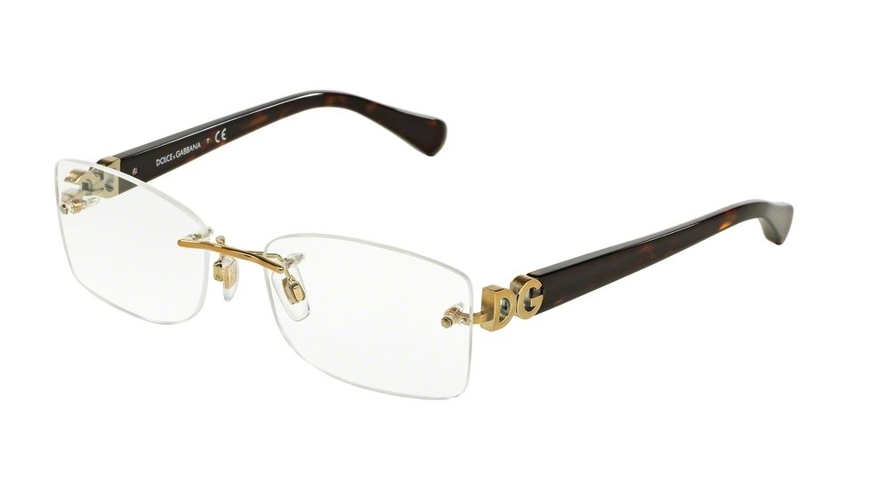 Dolce&amp;Gabbana ICONIC LOGO DG1278 Bifocal Prescription Eyeglasses 1193-52 - Pale Gold Frame