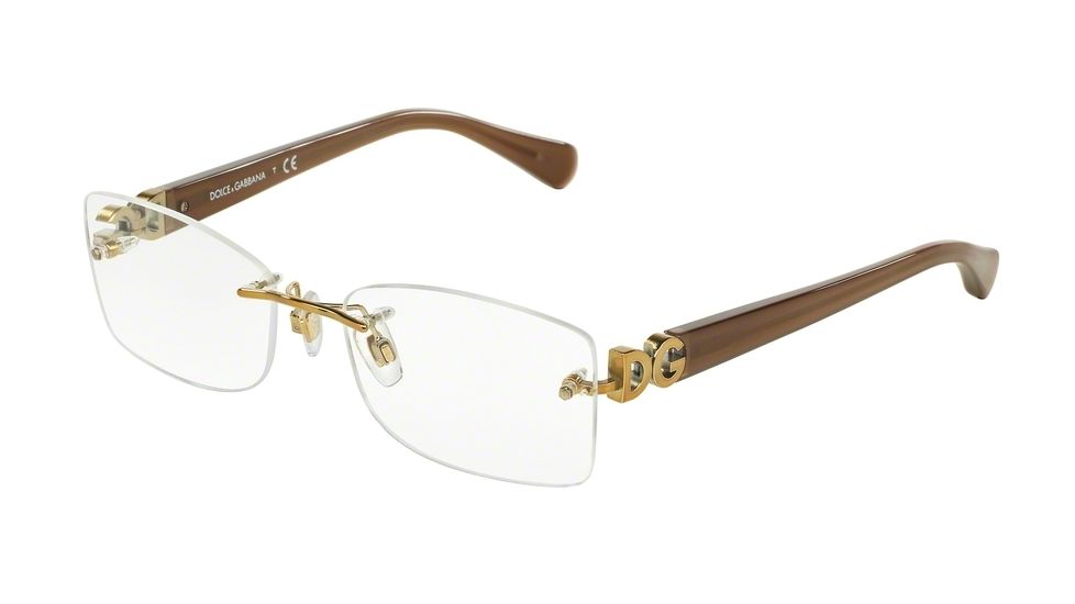 Dolce&amp;Gabbana ICONIC LOGO DG1278 Bifocal Prescription Eyeglasses 488-52 - Pale Gold Frame