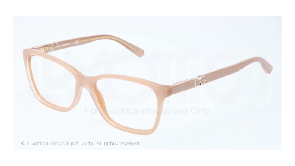 Dolce&amp;Gabbana ICONIC LOGO DG3153P Eyeglass Frames 2773-52 - Top Crystal On Pearl Sand Frame