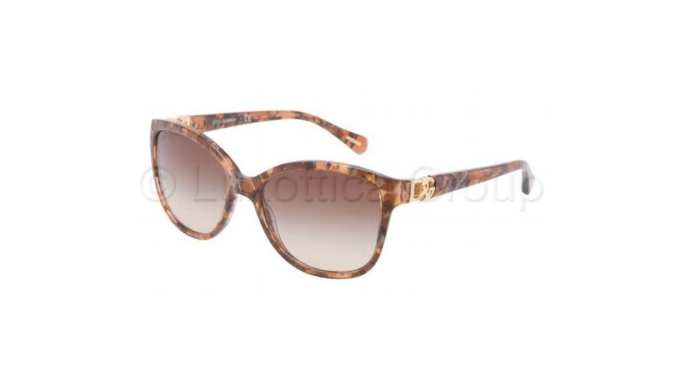 Dolce&amp;Gabbana ICONIC LOGO DG4162P Progressive Prescription Sunglasses DG4162P-255013-5617 - Lens Diameter 56 mm, Frame Color Brown Marble