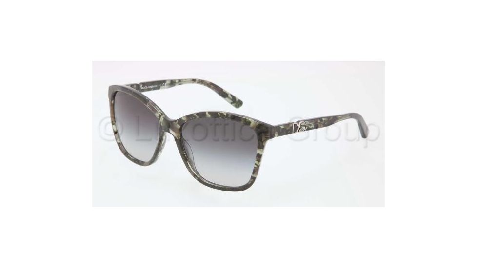 Dolce&amp;Gabbana ICONIC LOGO DG4170P Sunglasses 26558G-5716 - Green Marble Frame, Gray Gradient Lenses