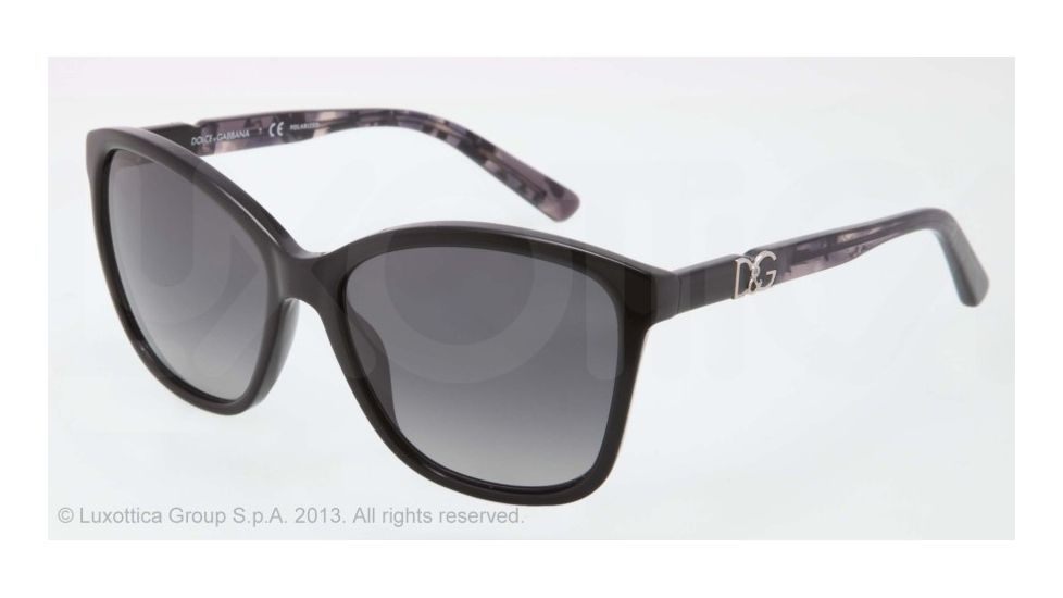 Dolce&amp;Gabbana ICONIC LOGO DG4170P Sunglasses 2688T3-57 - Black Frame, Polar Gray Gradient Lenses