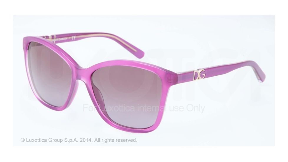 Dolce&amp;Gabbana ICONIC LOGO DG4170P Sunglasses 27728H-57 - Top Crystal On Pearl Violet Frame, Violet Gradient Lenses
