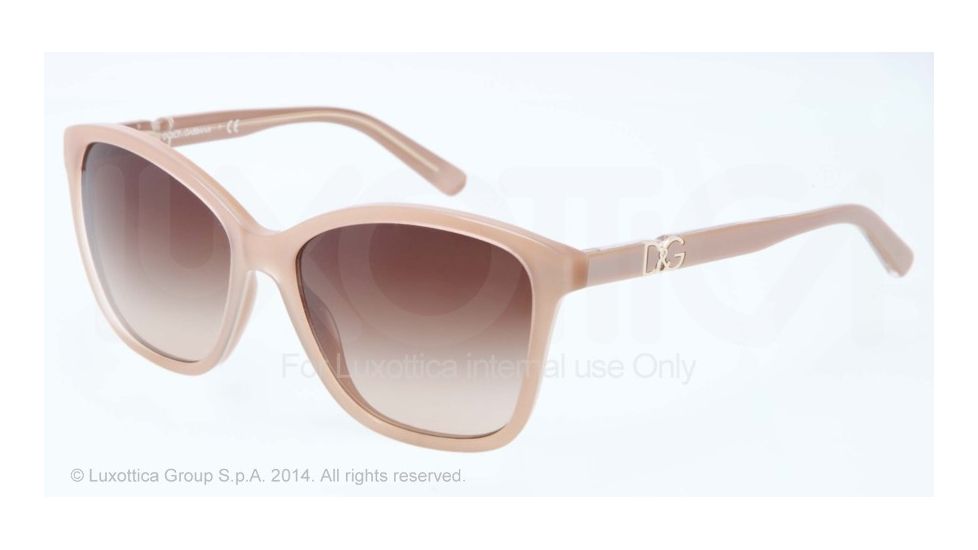Dolce&amp;Gabbana ICONIC LOGO DG4170P Sunglasses 277313-57 - Top Crystal On Pearl Sand Frame, Brown Gradient Lenses
