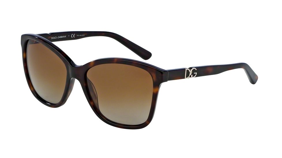 Dolce&amp;Gabbana ICONIC LOGO DG4170P Sunglasses 502/T5-57 - Transparen Havana Frame, Polar Brown Gradient Lenses