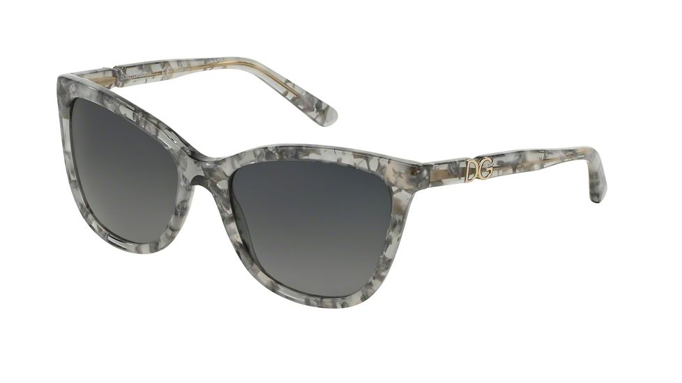 Dolce&amp;Gabbana ICONIC LOGO DG4193M Sunglasses 2913T3-56 - Grey Marble Frame, Polar Grey Gradient Lenses