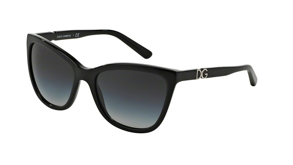 Dolce&amp;Gabbana ICONIC LOGO DG4193M Sunglasses 501/8G-56 - Black Frame, Grey Gradient Lenses