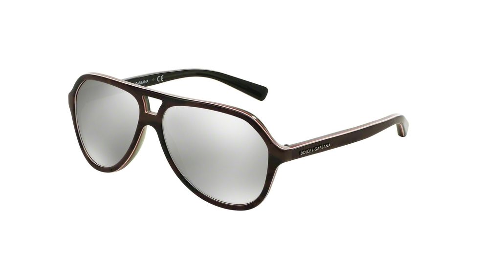 Dolce&Gabbana Kids STRIPES DG4201 Single Vision Prescription Sunglasses DG4201-29526G-52 - Lens Diameter 52 mm, Frame Color Camo/fluo Red/brown