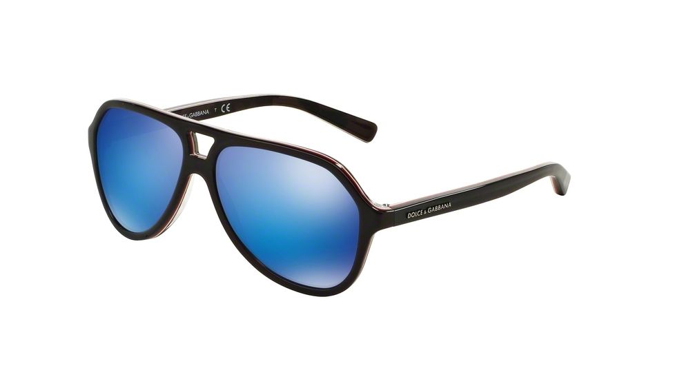 Dolce&Gabbana Kids STRIPES DG4201 Single Vision Prescription Sunglasses DG4201-299125-52 - Lens Diameter 52 mm, Frame Color Blue/red Fluo Stripe/cam