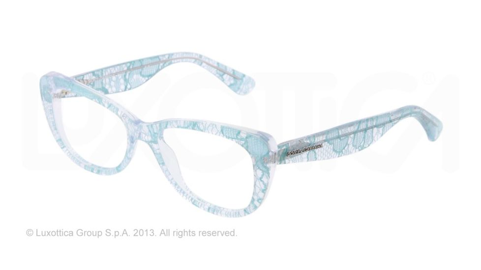 Dolce&amp;Gabbana LACE DG3166 Single Vision Prescription Eyeglasses 2729-51 - Green Lace Frame